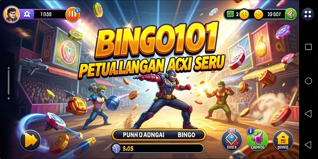Tangkapan layar gameplay BINGO101 dengan aksi seru di dalamnya.
