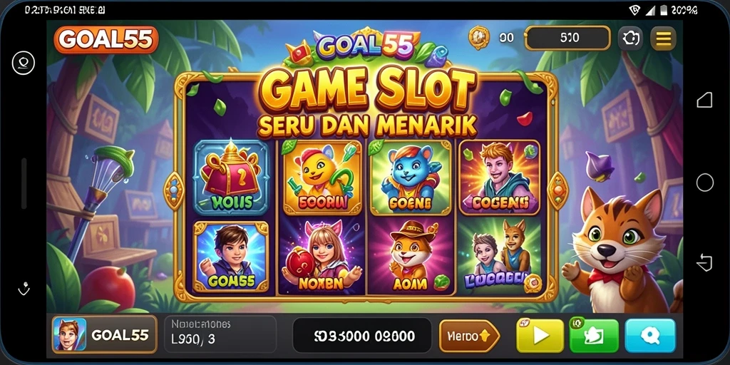 Tampilan menarik dari gameplay Slot di GOAL55.