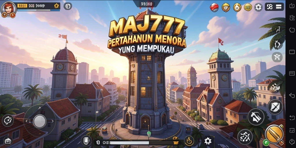 Tangkapan layar MAJ777 menampilkan aksi mendebarkan dalam permainan Tower Defense.