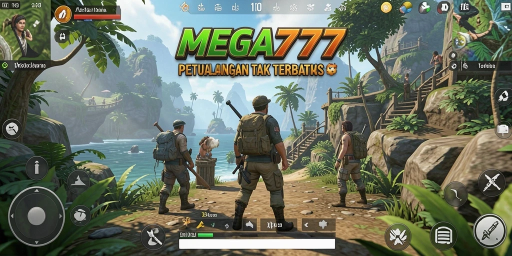 Screenshot gameplay MEGA777 menampilkan petualangan mendalam di dunia terbuka.