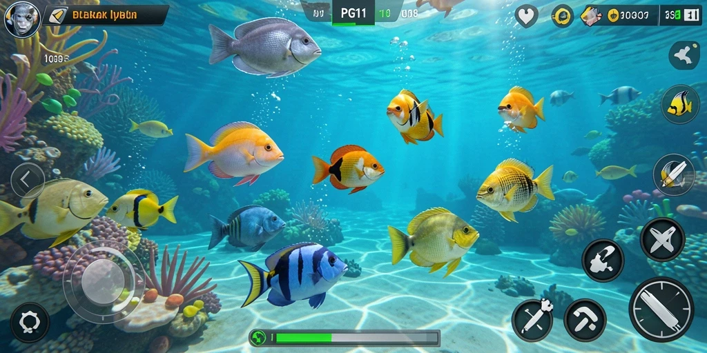 Tampilan gameplay menarik dari PG11 dengan aksi tembak ikan yang seru.