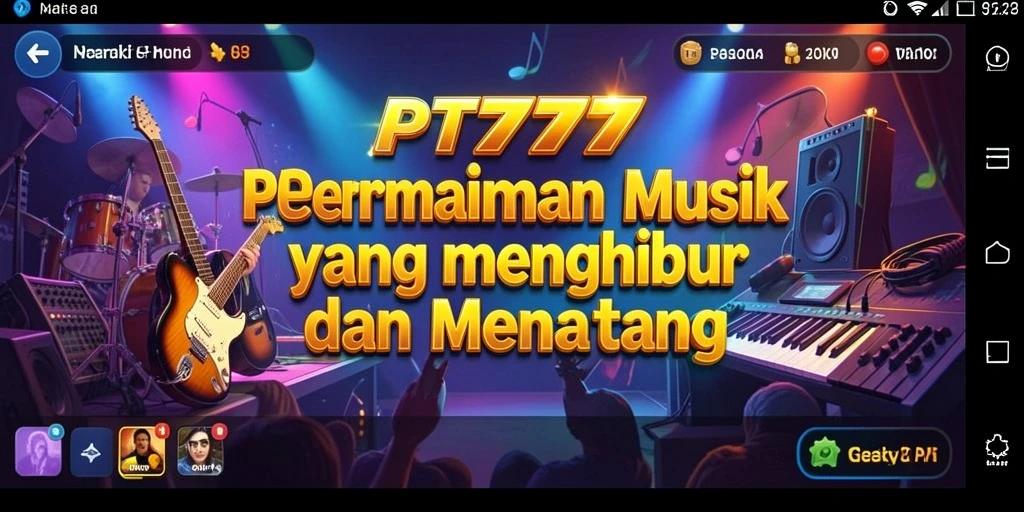 Screenshot utama PT777 menampilkan gameplay yang penuh warna dan interaktif.