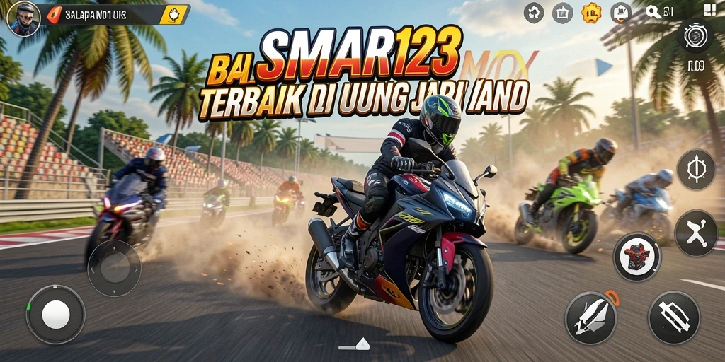 Gameplay seru dari SEMAR123 dengan balapan motor yang mendebarkan.